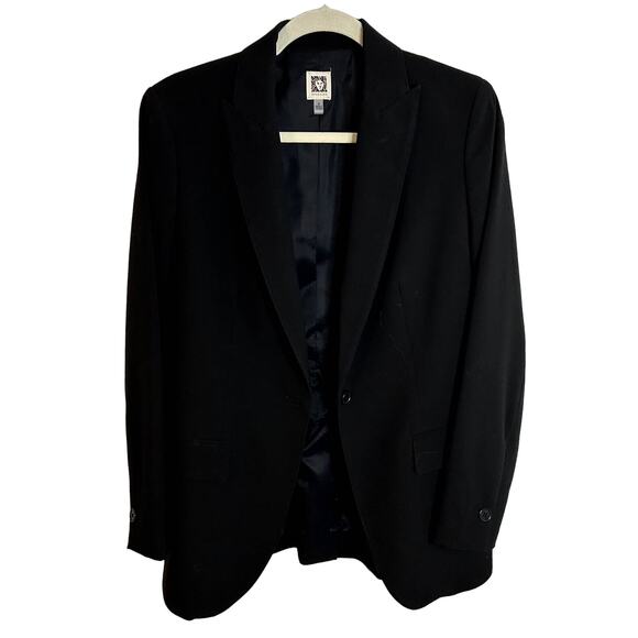 Ann Klein Lion Label Single Button Blazer Black Womens Size 8 - Picture 1 of 7